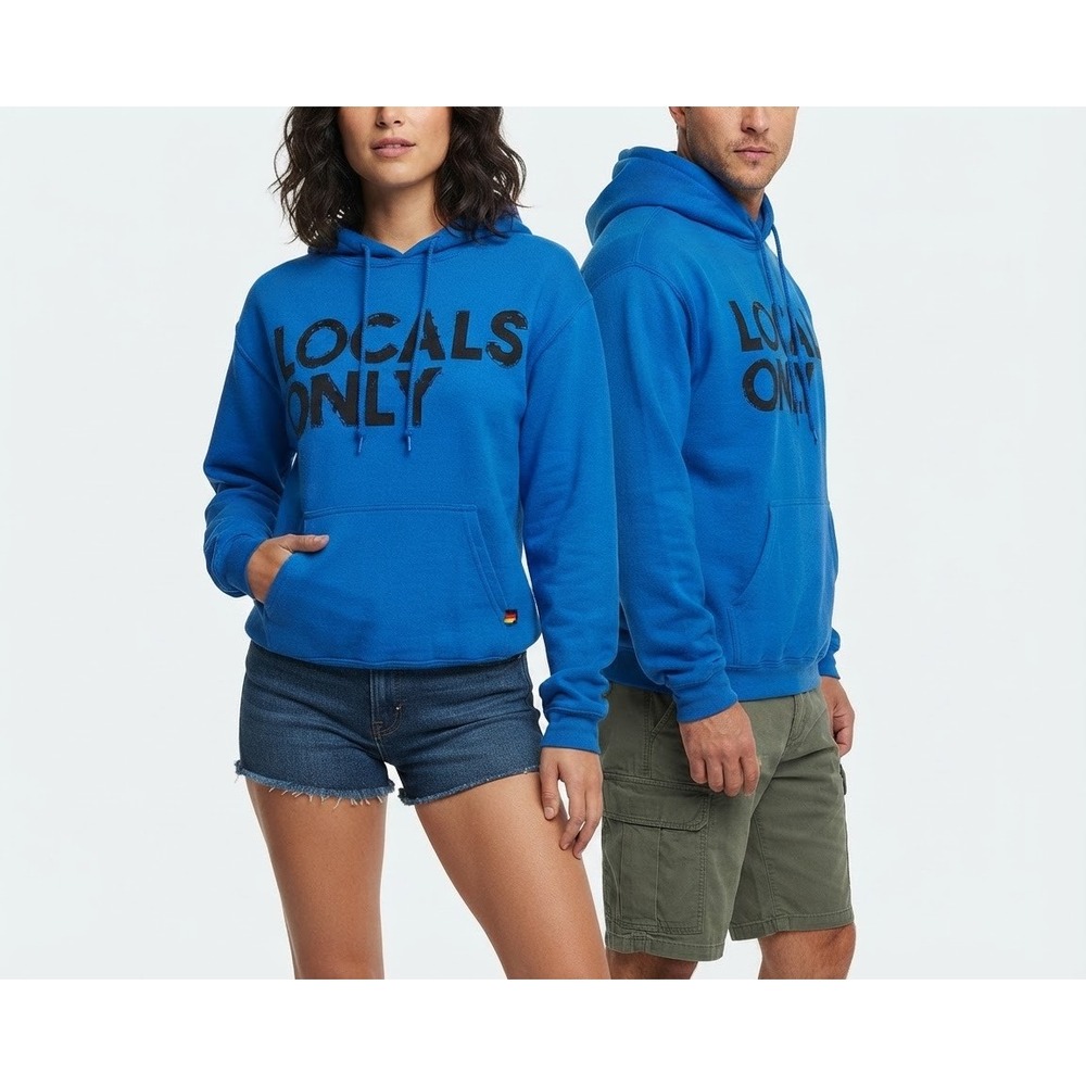 Aviator Nation Locals Only Hoodie Blue Graphic Sweatshirt Small Rare Made in USA